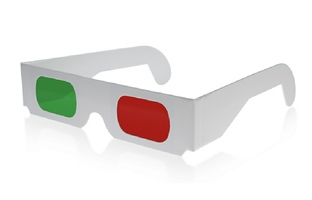 Cardboard red/green anaglyph glasses